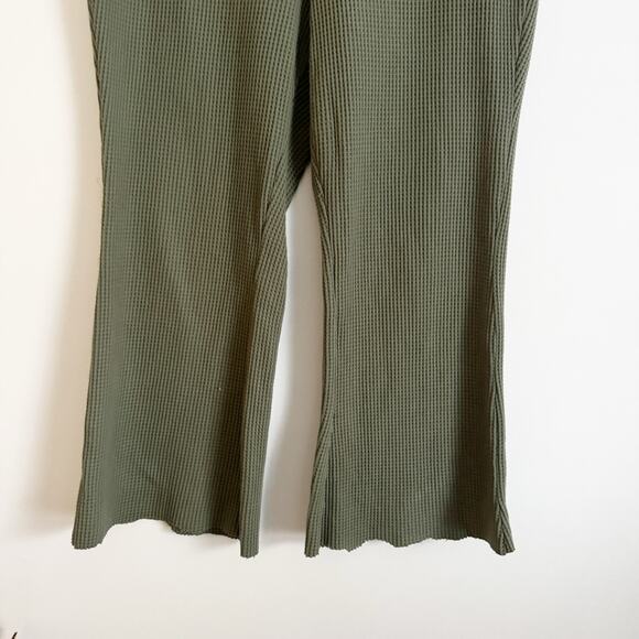AERIE Waffle Knit Flare Lounge Sweatpants Olive Green XXL - Picture 4 of 8